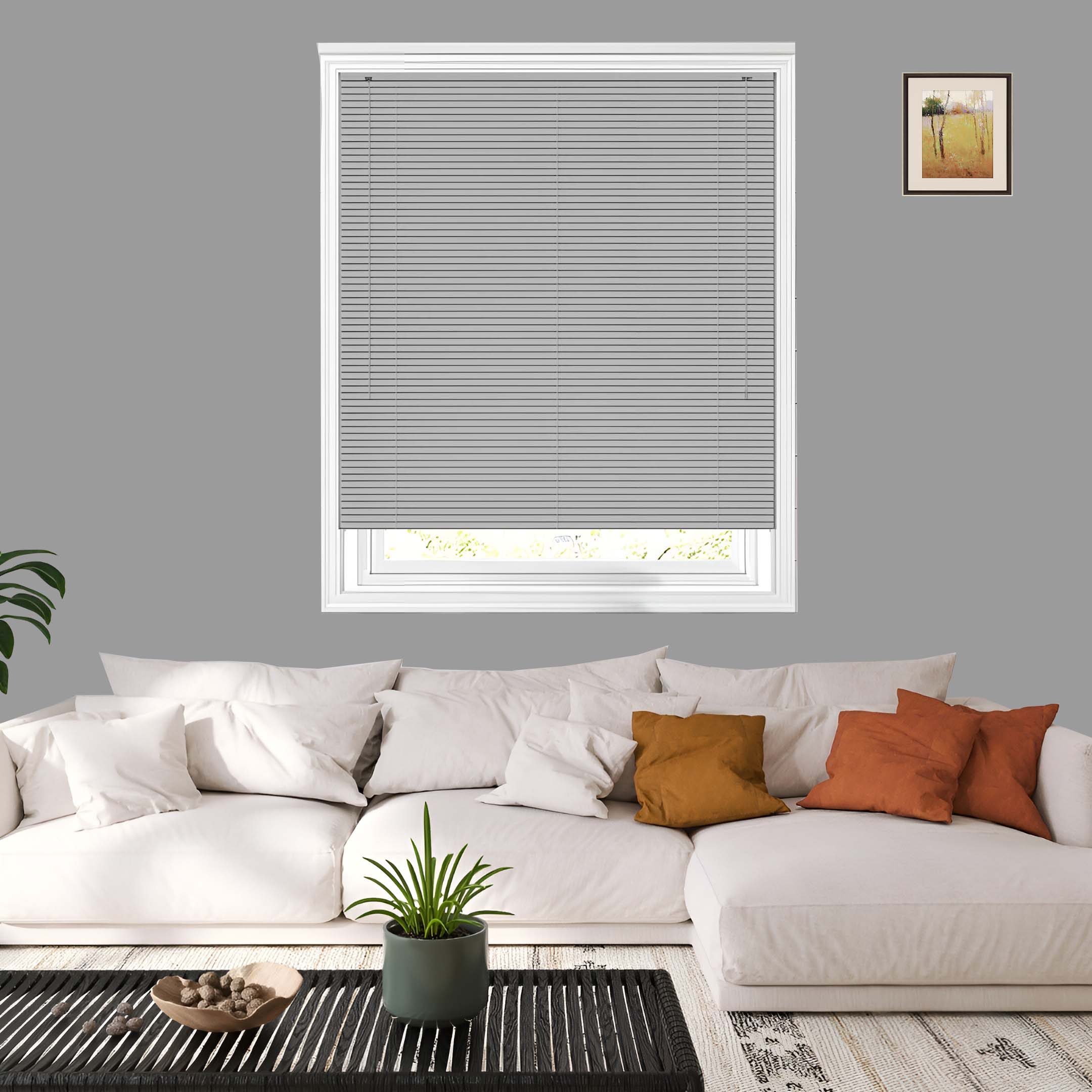 PVC metal headril blinds Grey