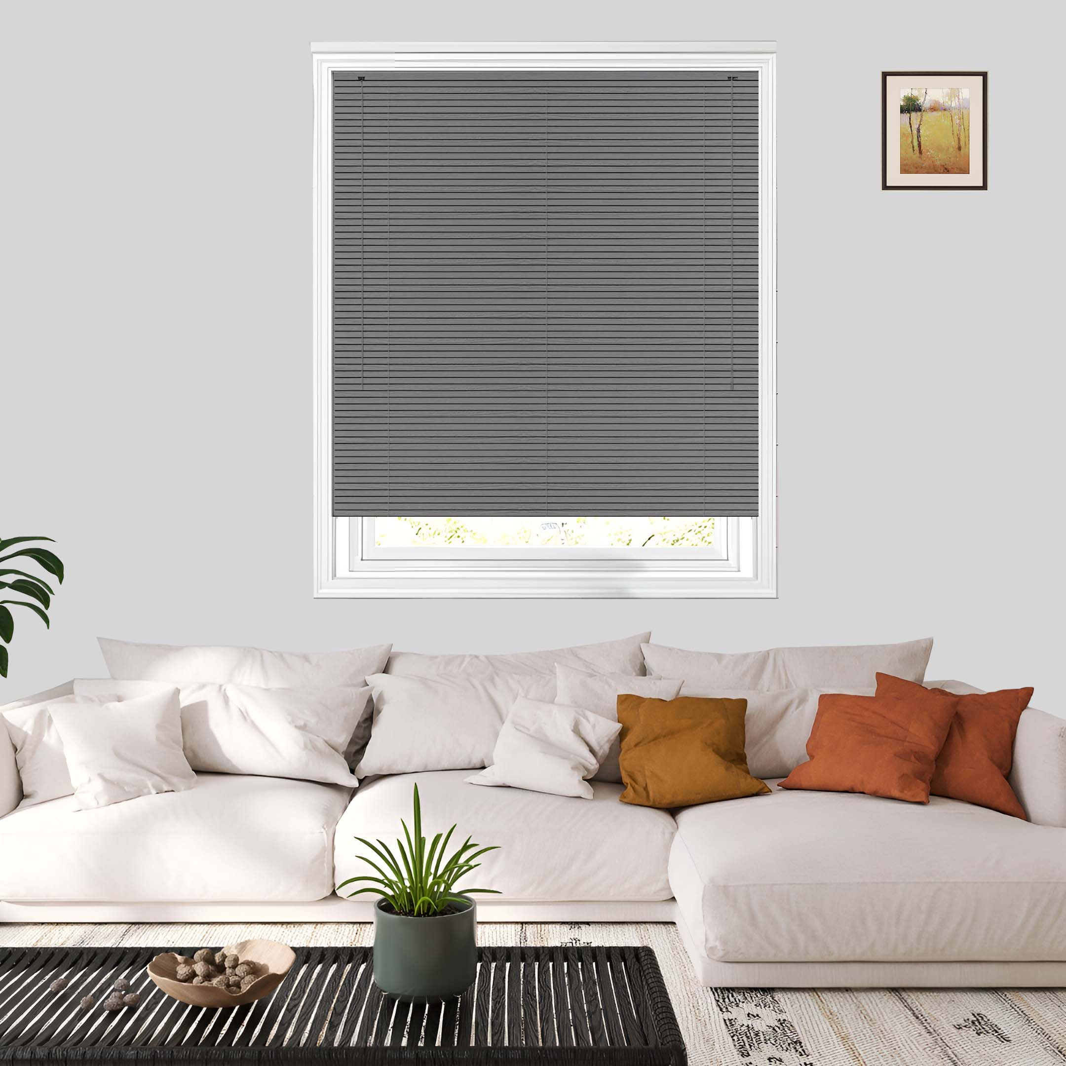 Embossed pvc blinds Grey