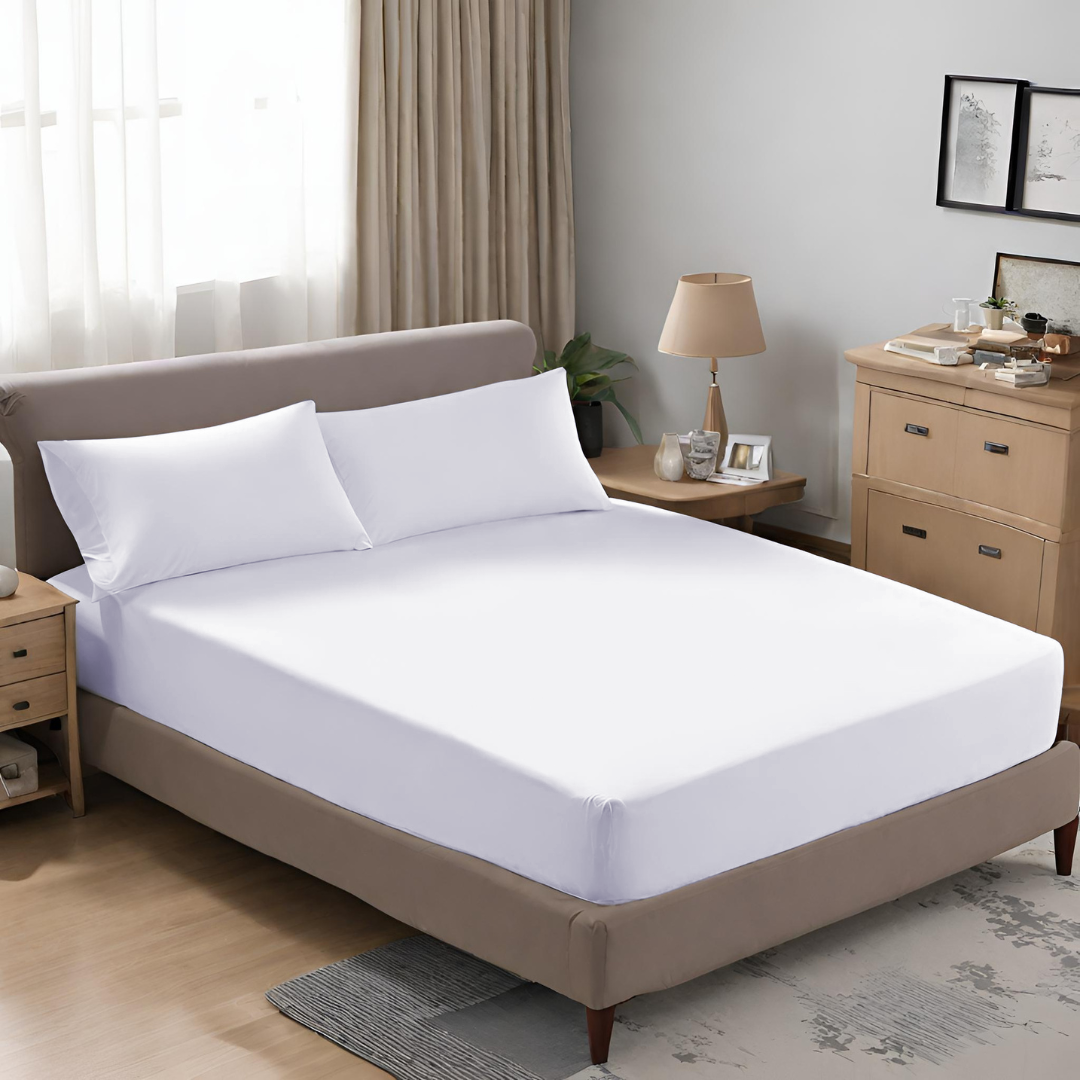 microfiber 25cm deep fitted sheet white