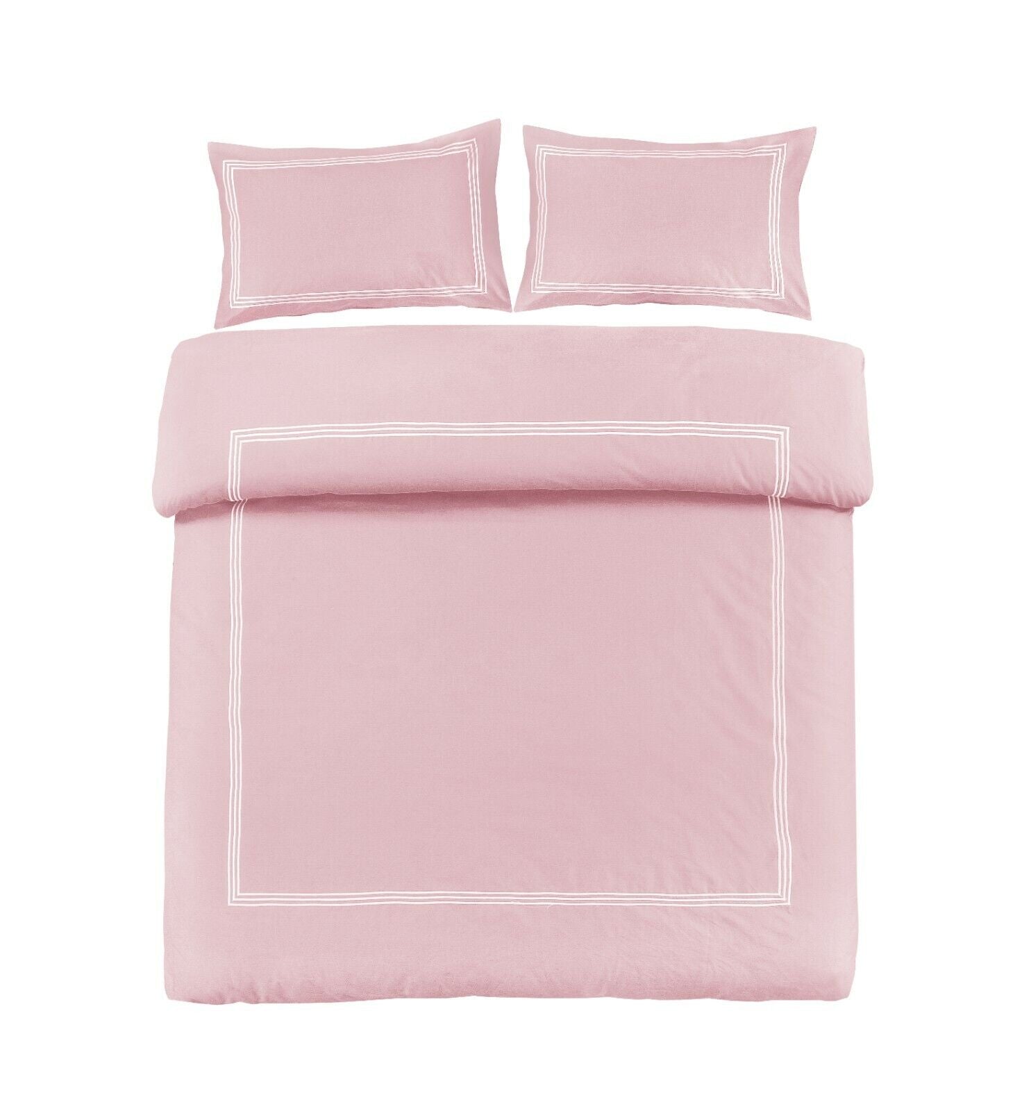 polycotton brata duvet cover set pink white