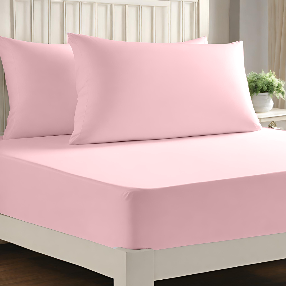 Microfiber Extra Deep Double Fitted Sheet blush pink