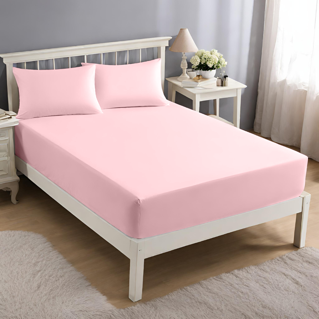 Hypoallergenic Deep Fitted Sheets Blush Pink