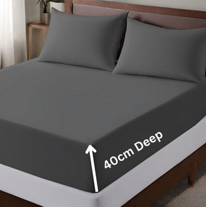 Microfiber Fitted Sheet Charcoal
