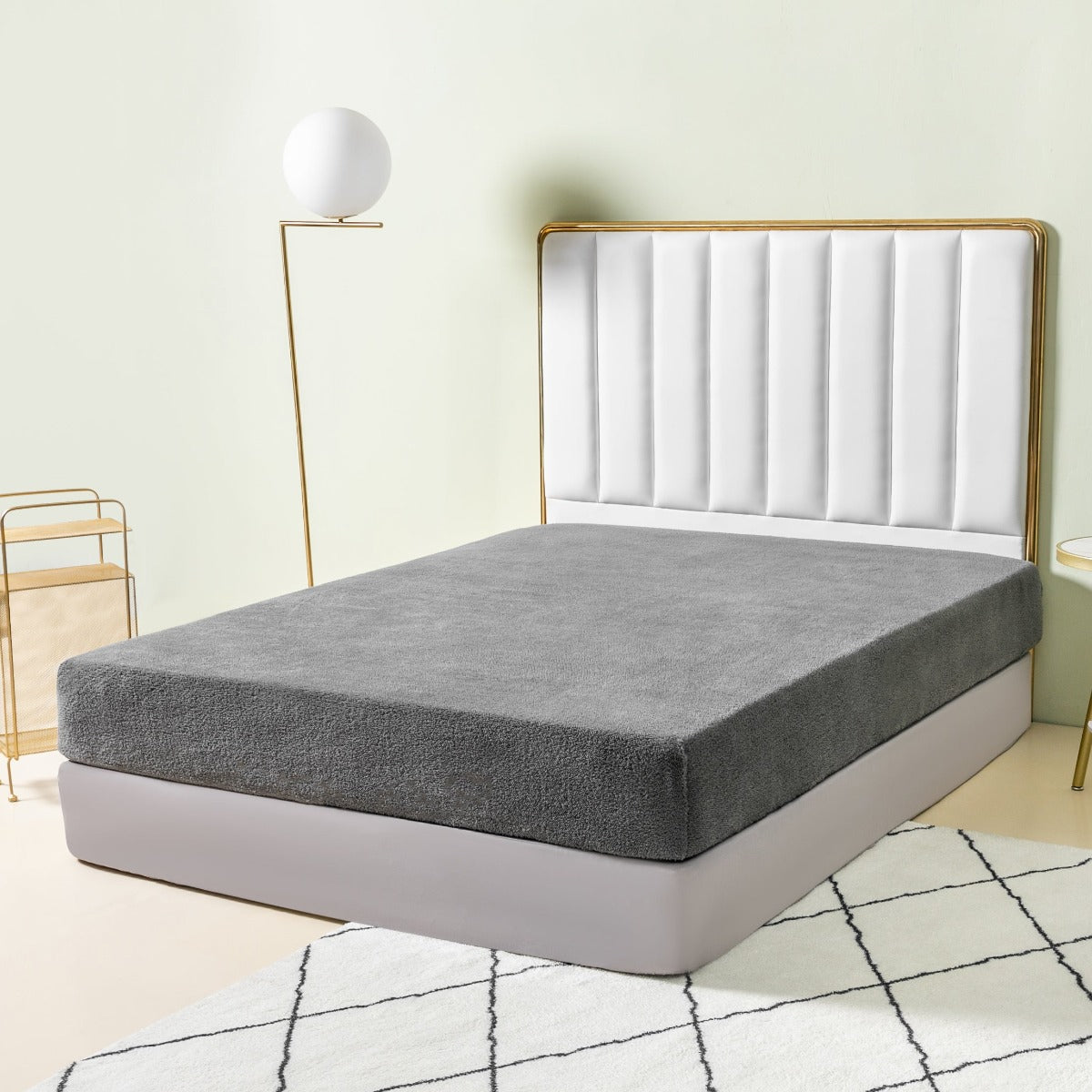 teddy fleece fitted sheet charcoal