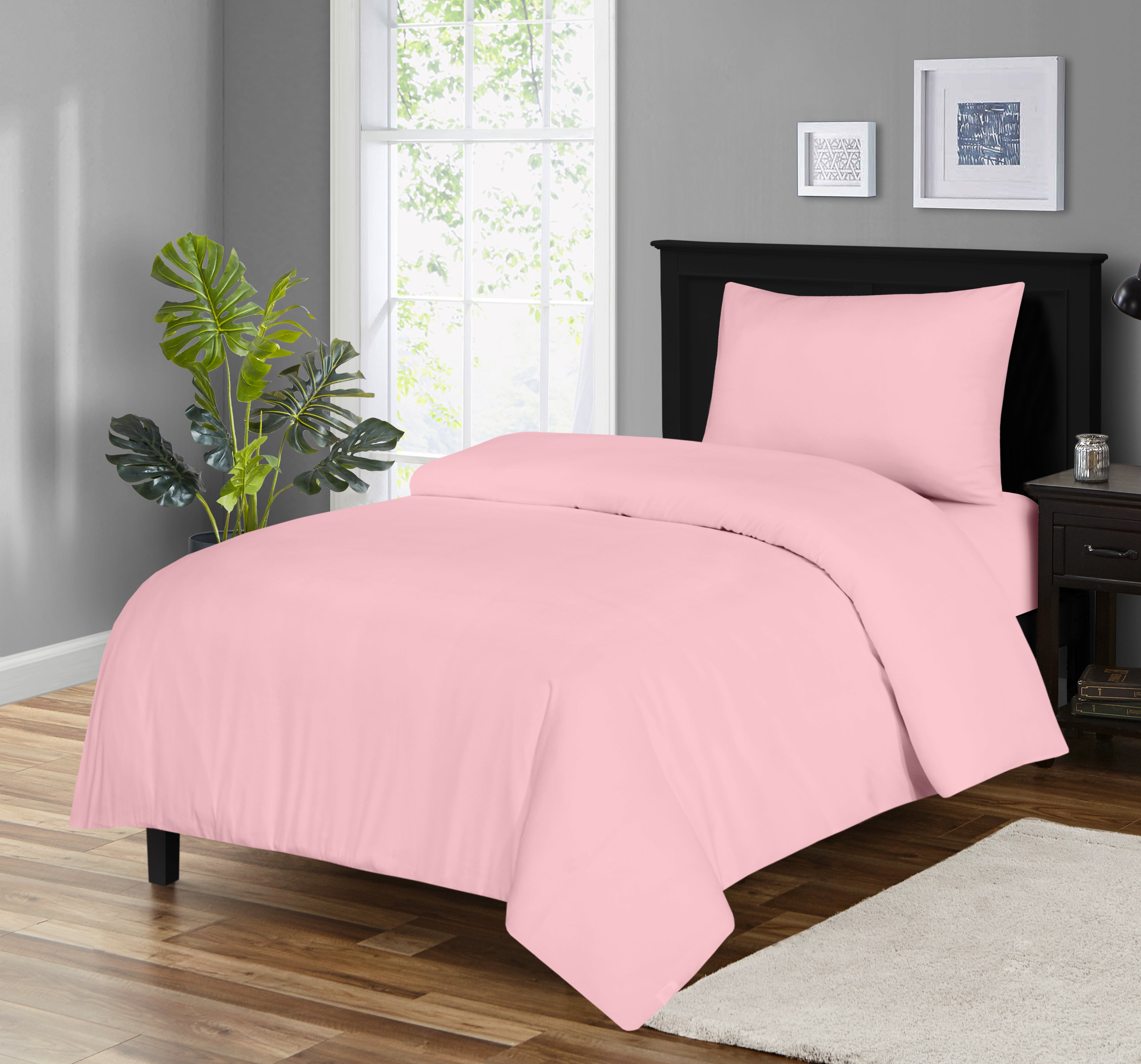 Blush Pink Microfiber Duvet Cover Set Premium Quality