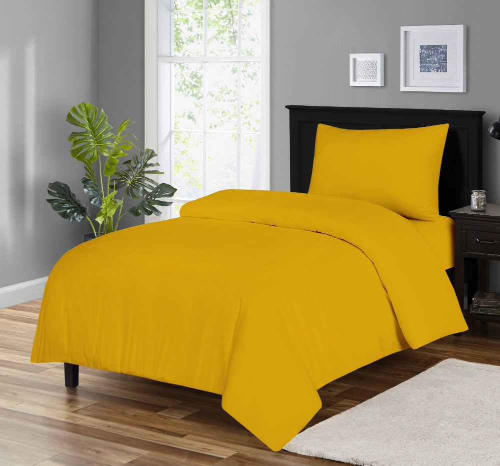 microfiber plain duvet cover set ochre