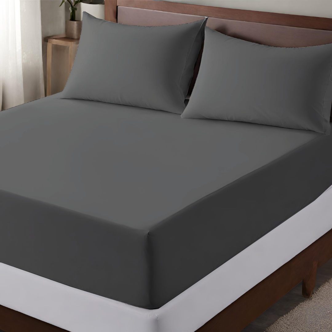 Microfiber fitted sheet  charcoal