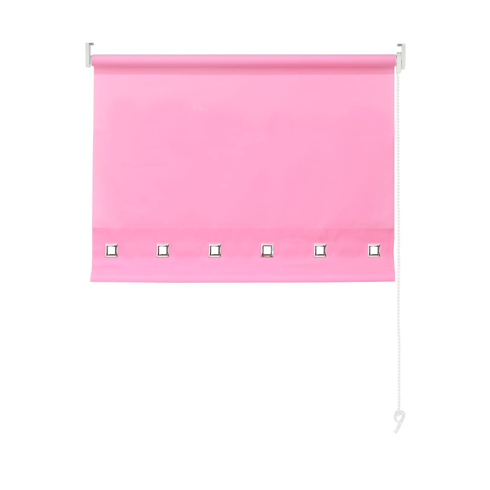 square  roller eyelet blind pink
