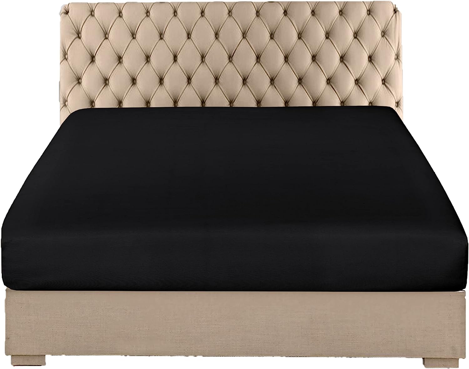 Extra Deep Fitted Sheet Polycotton Bed Sheets - Black