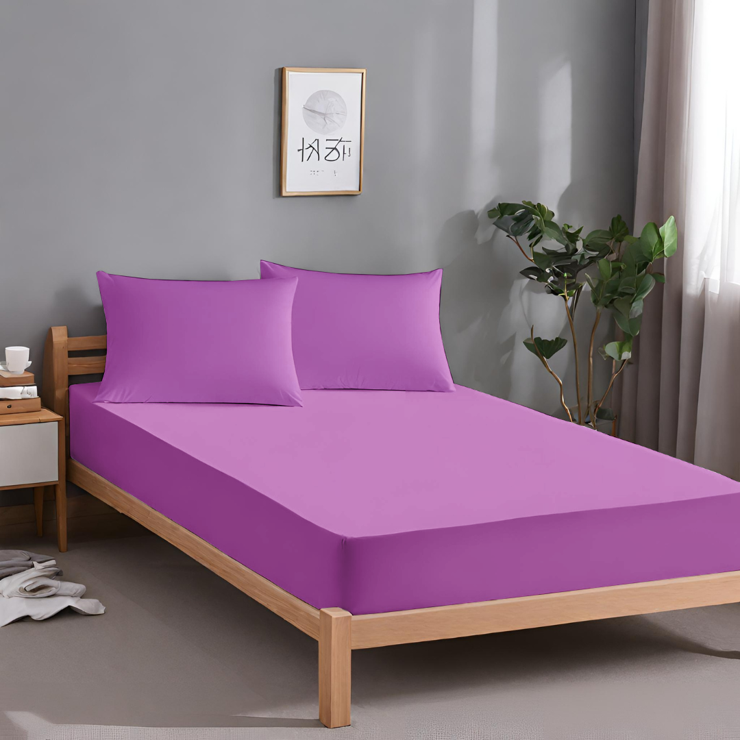 microfiber 25cm deep fitted sheet lilac
