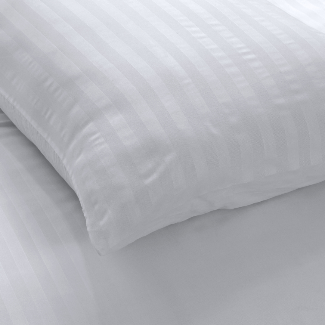 100% Polyester microfiber satin stripe duvet cover set