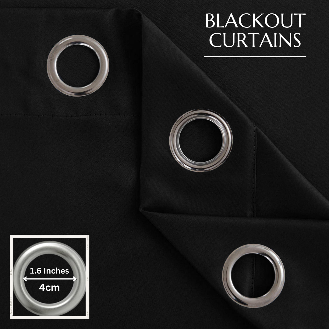 black curtains