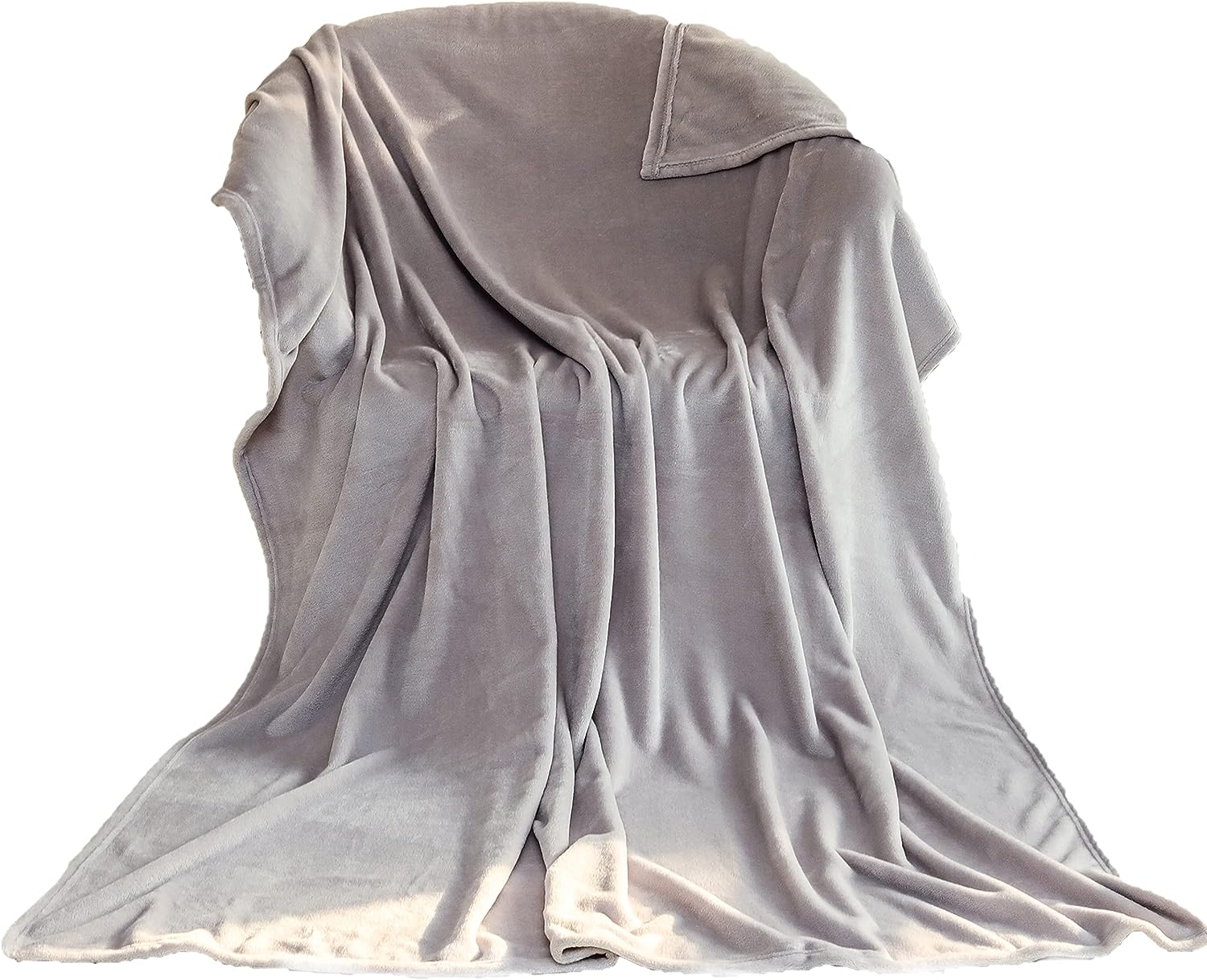 Flannel Fleece Throw Blanket - Silver