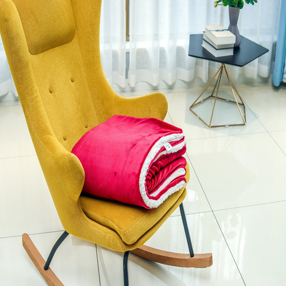 Wholesale Sherpa Fleece Throw Blanket lightweight - Red