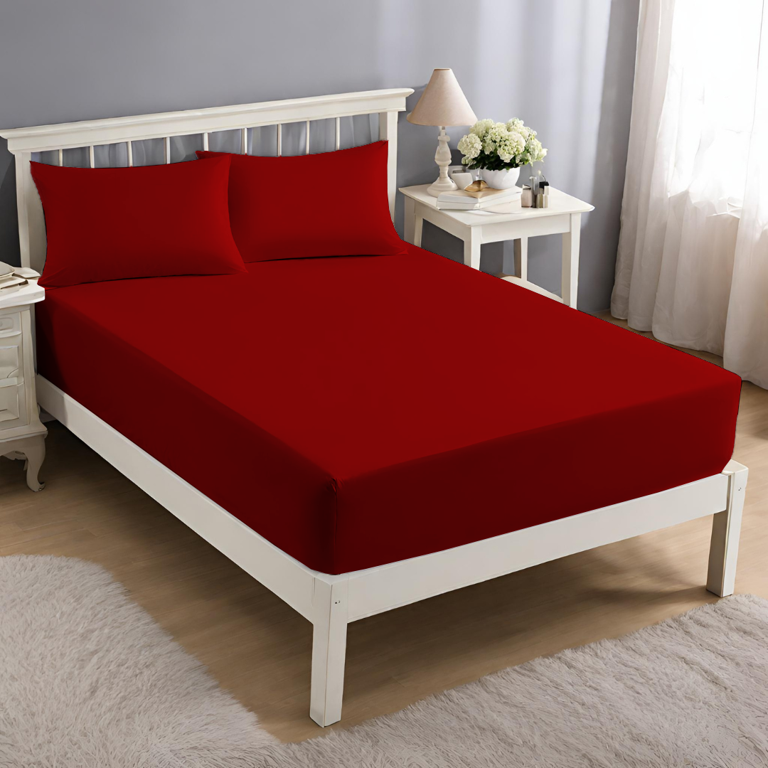 Easy Care Super Soft Bed Sheet King Size Red