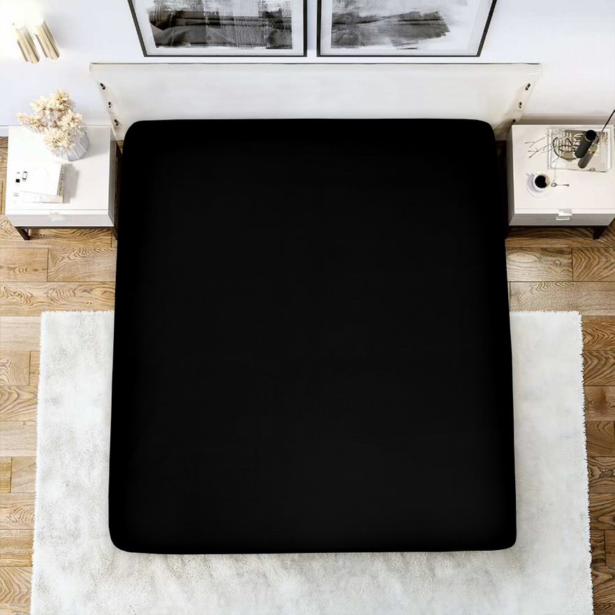 Durable Soft Single Fitted Sheets Black