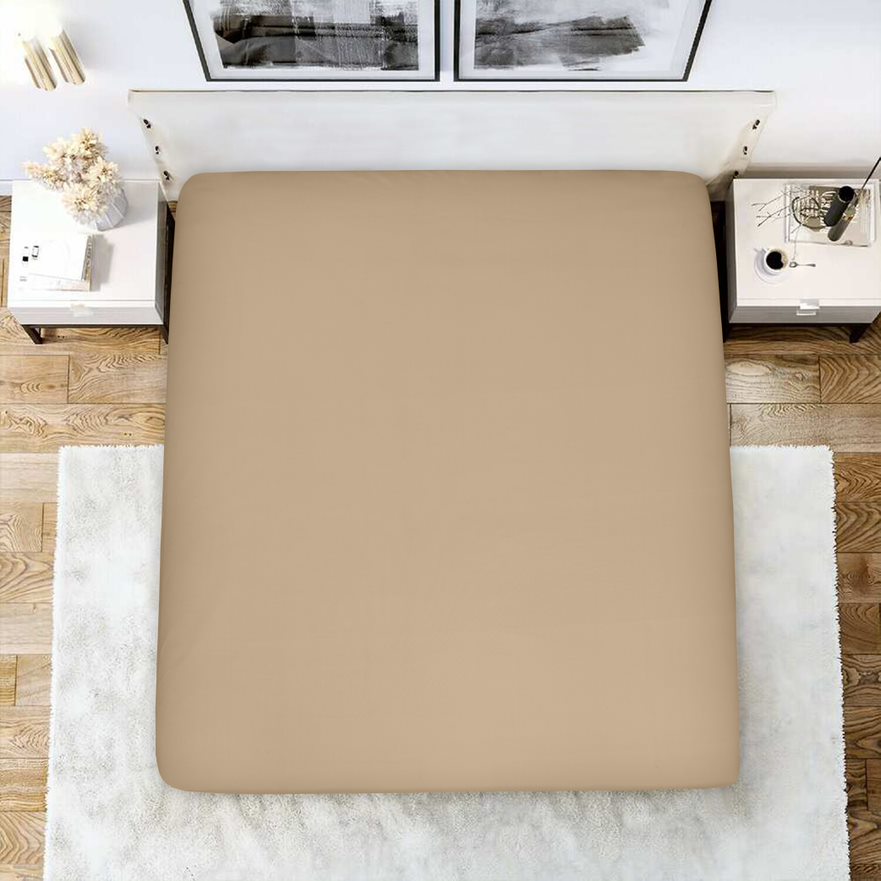 Fitted Bed Sheets Polycotton beige