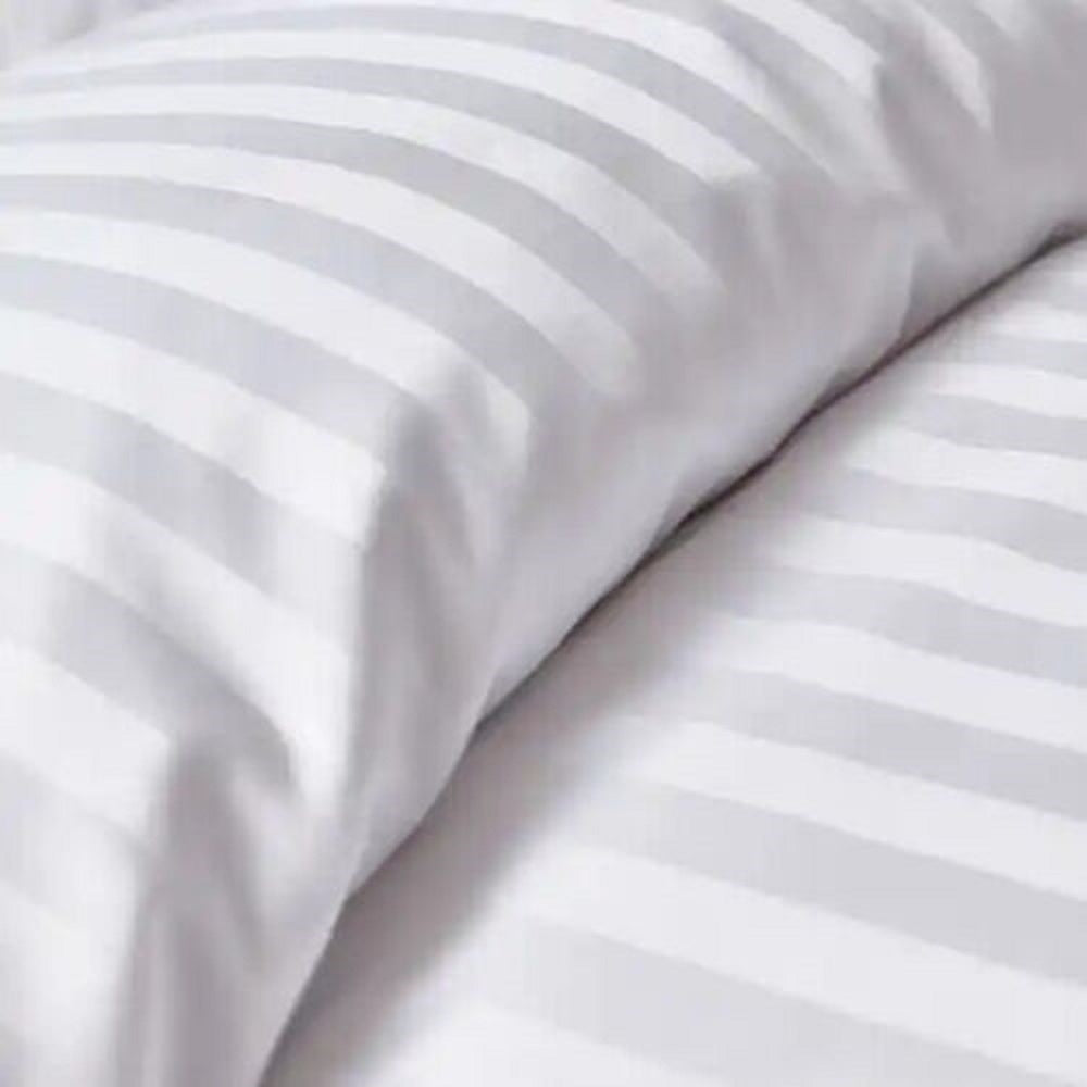 Royal Tradition 100% Cotton Sateen Duvet Cover Set – Striped, 300 Thread Count (Full/Queen Or King, Multiple Colors)