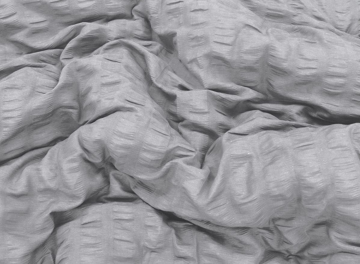 Seersucker Duvet Cover Set with Pillow Cases-Grey