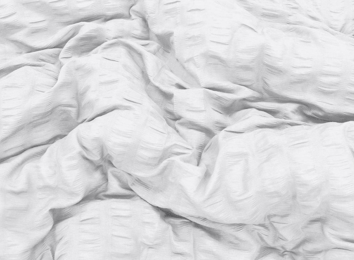 Seersucker Duvet Cover Sets with Pillow Cases-White