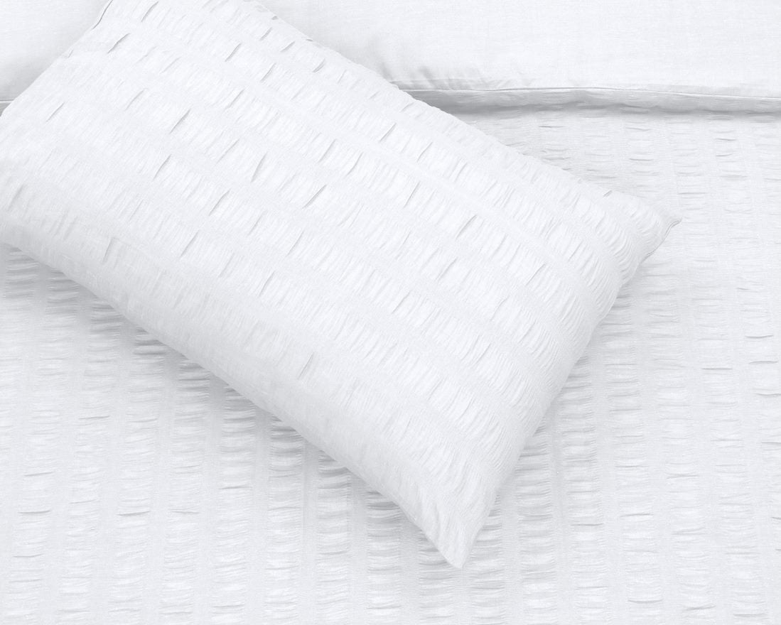 Seersucker Duvet Cover Sets with Pillow Cases-White