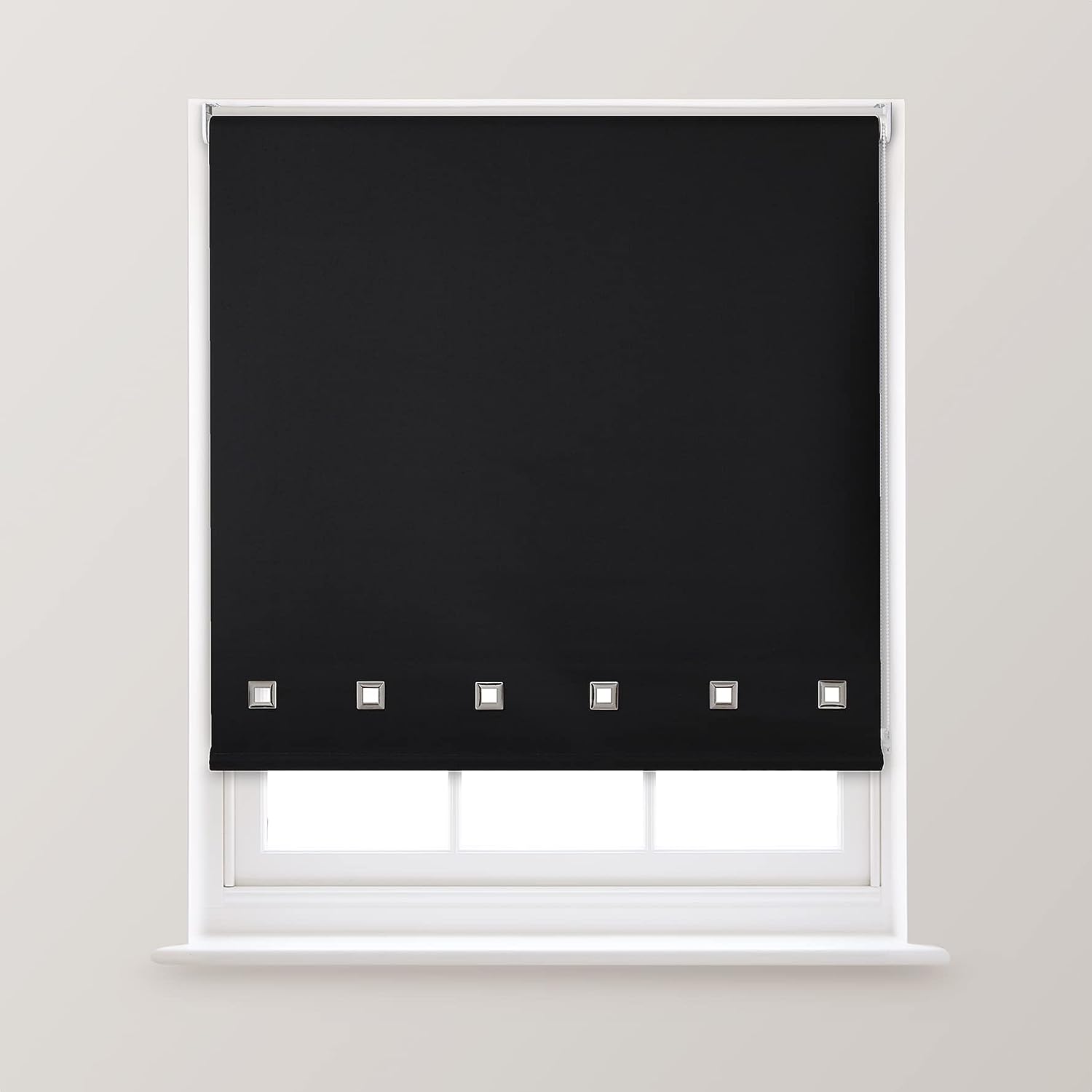 square eyelet blinds black