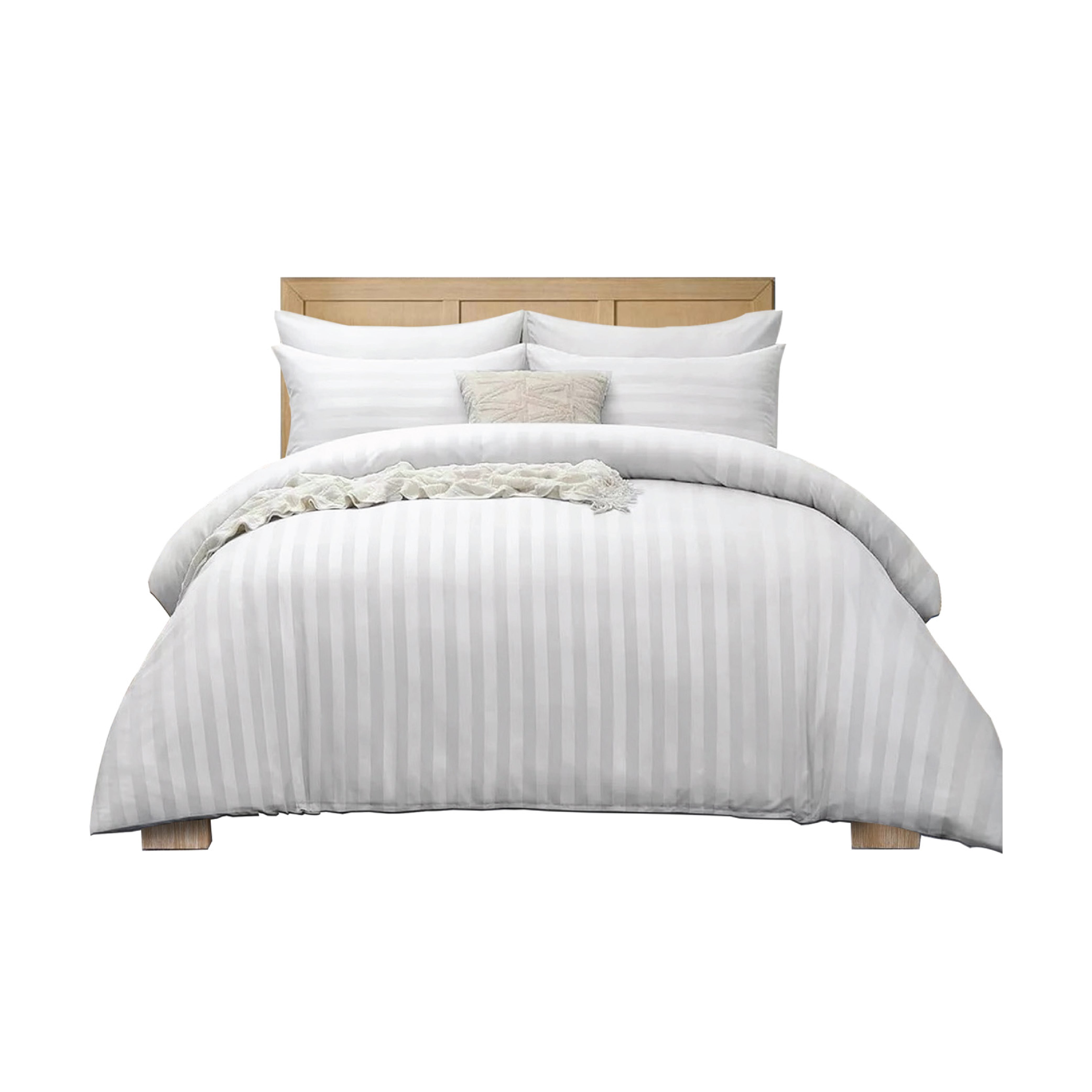 White Stripe Satin Duvet